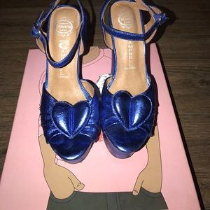 Jeffery Campbell Blue Metallic Heel