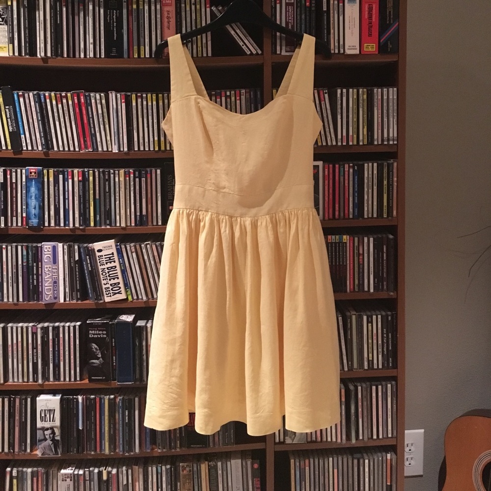French Connection Yellow Linen Dress size US 0