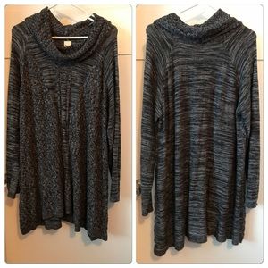 Long cowl neck sweater