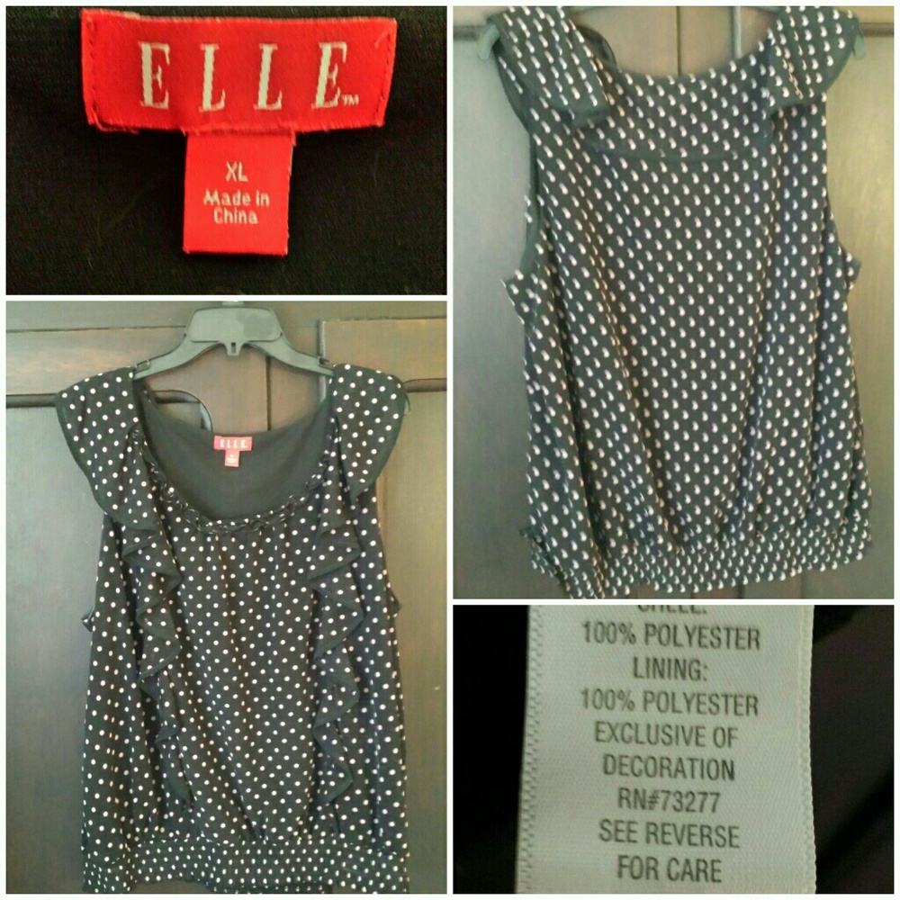 Polka Dot Ruffle Top
