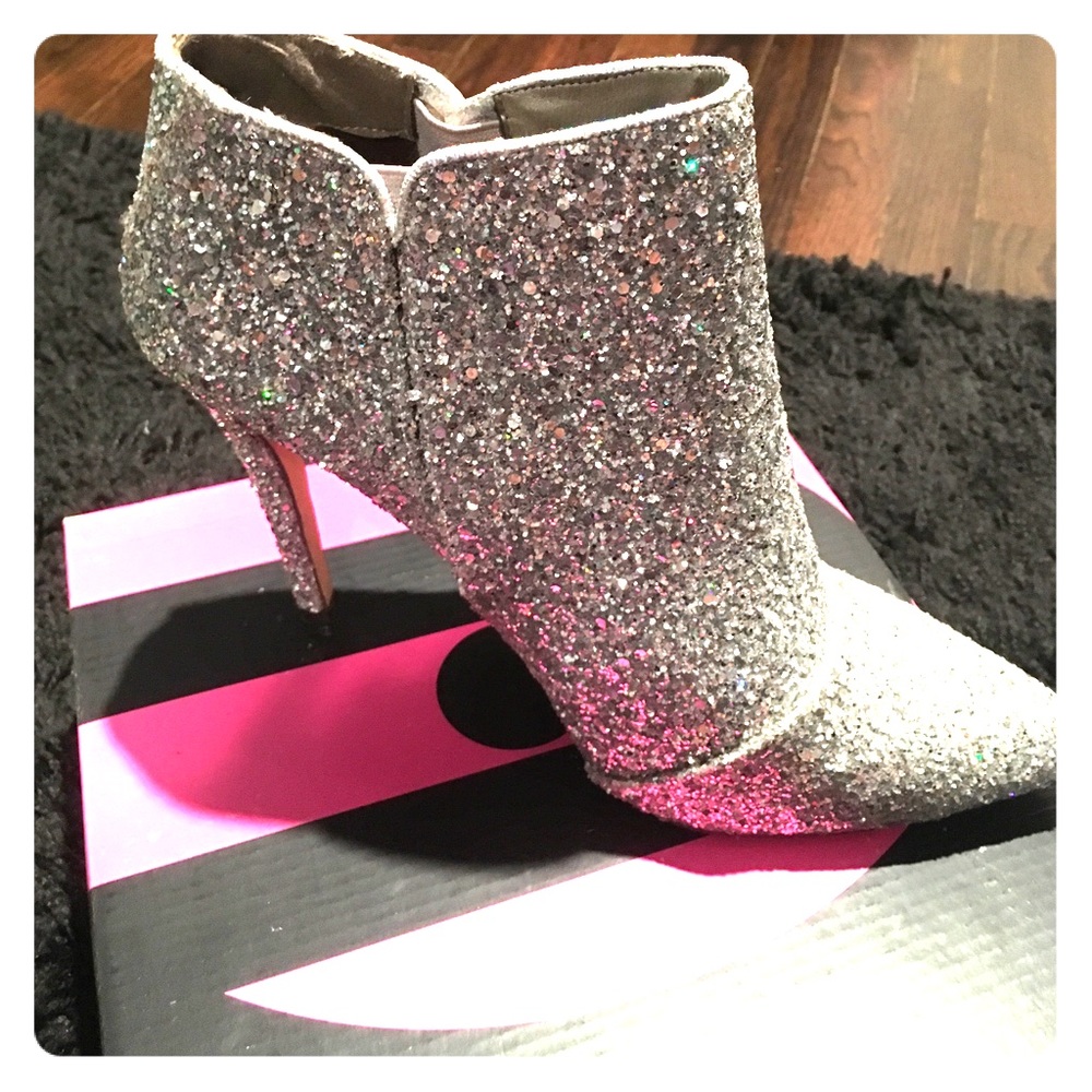 Silver Glitter Booties