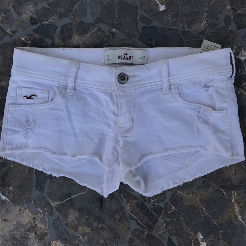 Women's white denim shorts