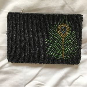 Handmade Peacock Beaded Coin Purse