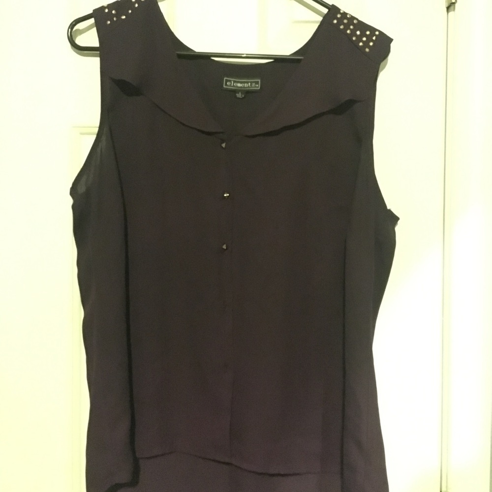 Purple/Plum tank studded button down