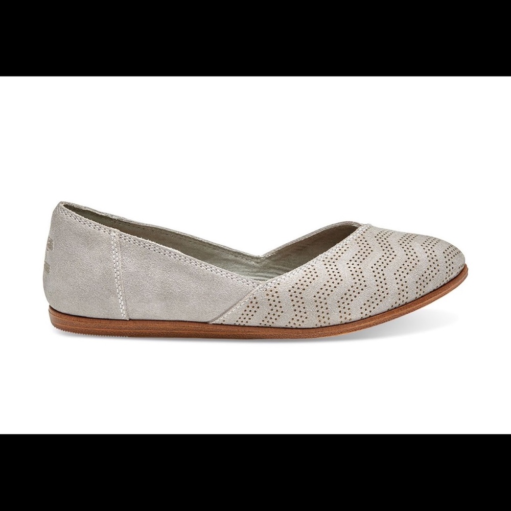 Drizzle gray chevron embossed suede jutti flats