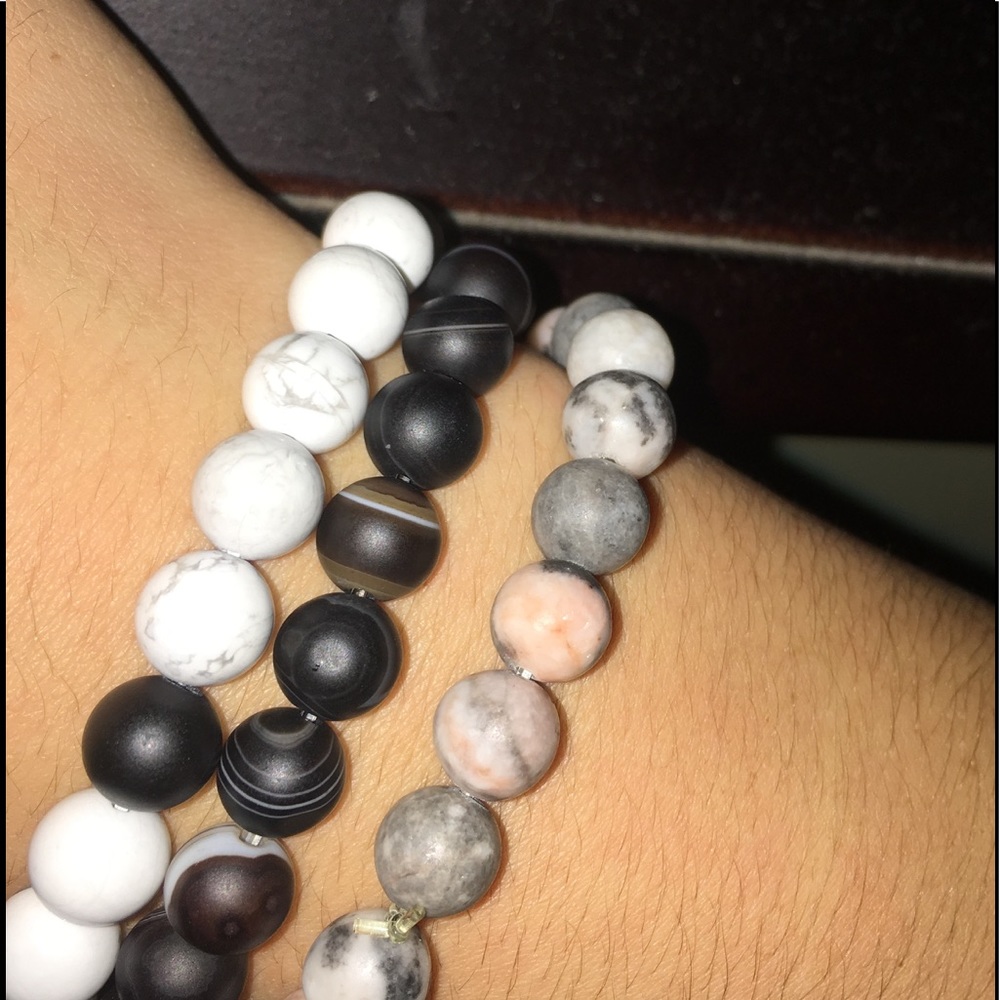 Grey&Pink Natural bracelet