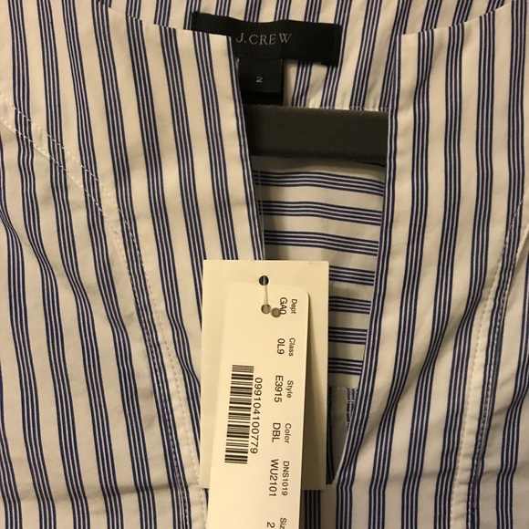 J. Crew Striped Blue and White Oxford Tunic - Picture 2 of 5