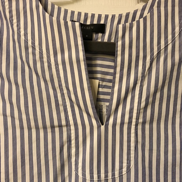 J. Crew Striped Blue and White Oxford Tunic - Picture 3 of 5