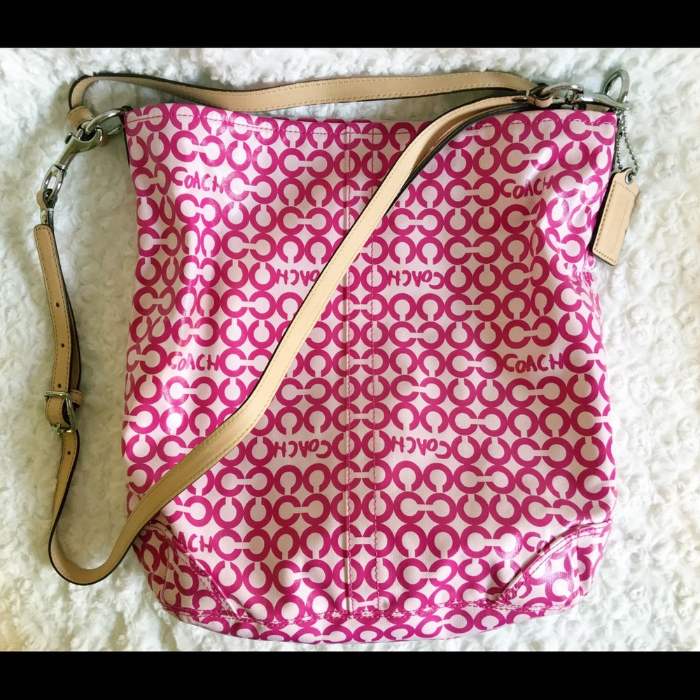 COACH Pink Signature Leah Op Art Crossbody 13341