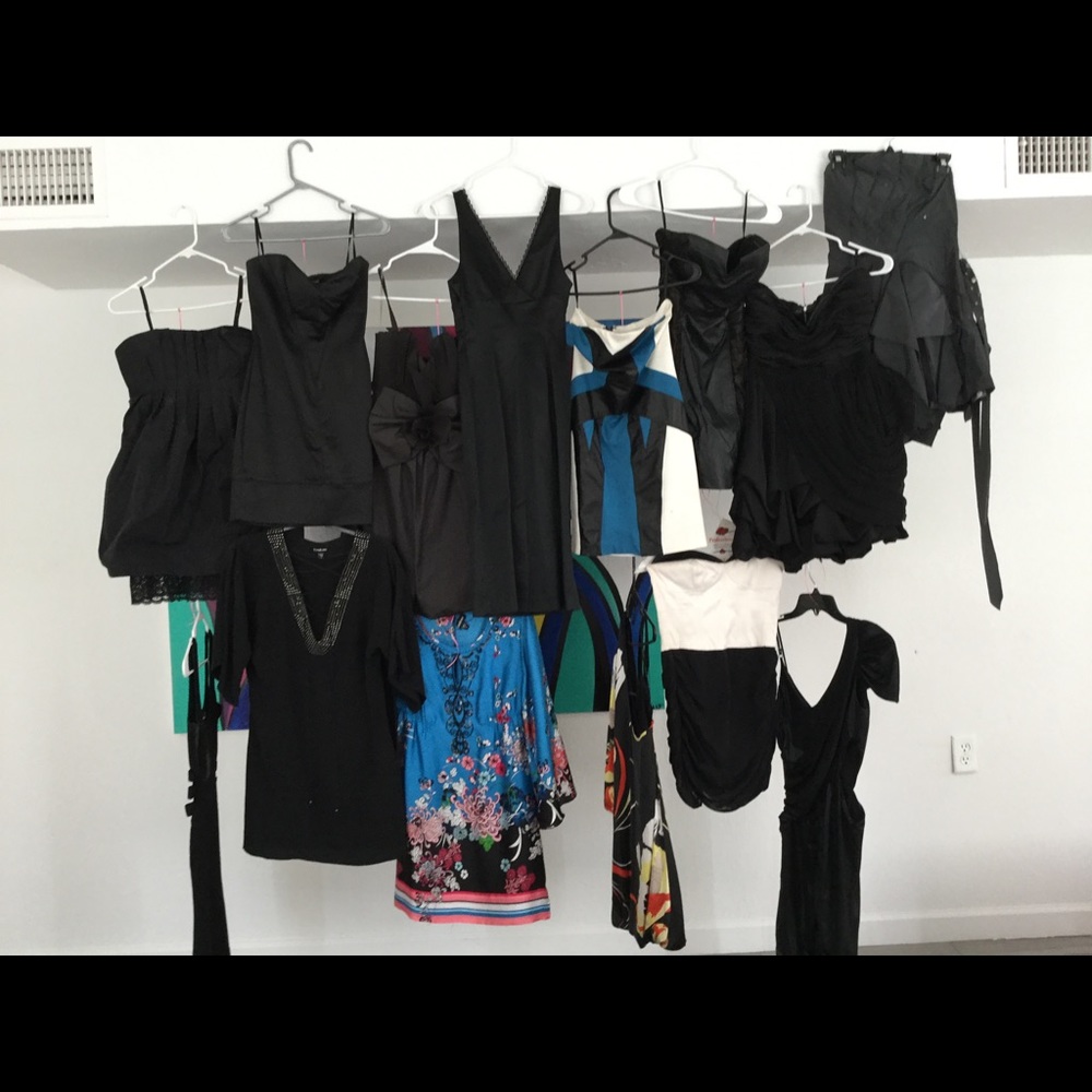 Selling my wardrobe. Lot 1 black dresses. 22 total