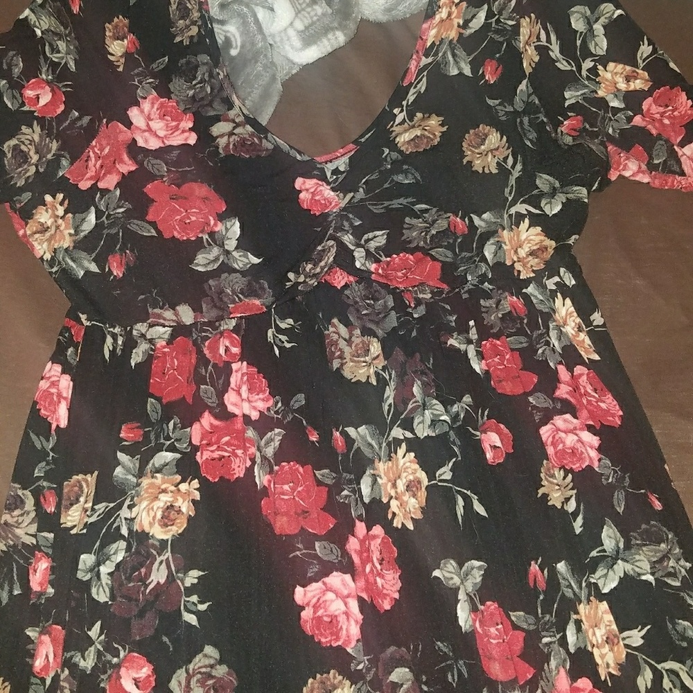 Floral babydoll tunic
