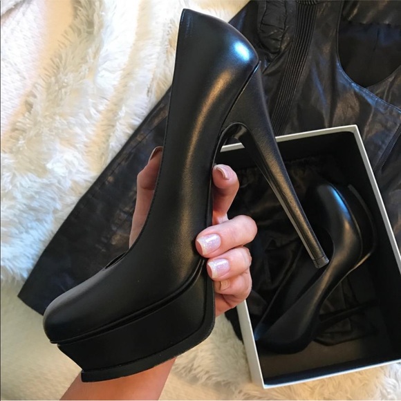 SOLD | YSL ❤️ TRIBUTE PUMP BLACK LEATHER SZ 39 - Picture 8 of 8