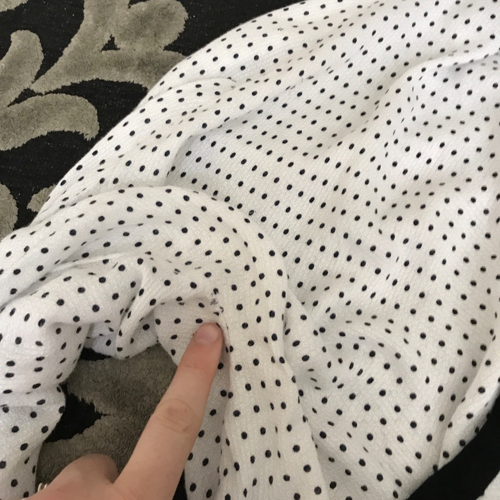 zara bow tie blouse polka dot Button down Blouse - Picture 6 of 7