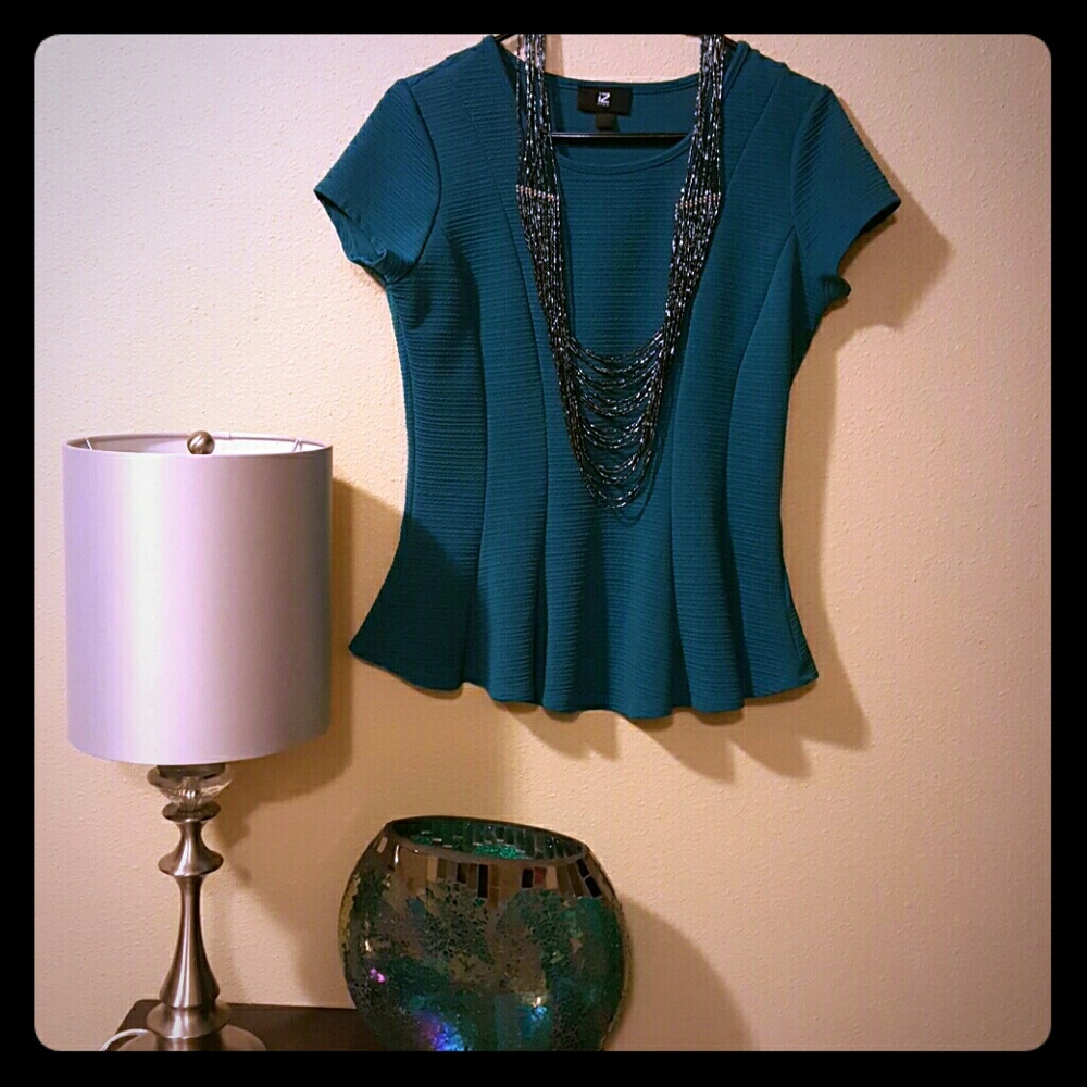 Teal Blouse short sleeve