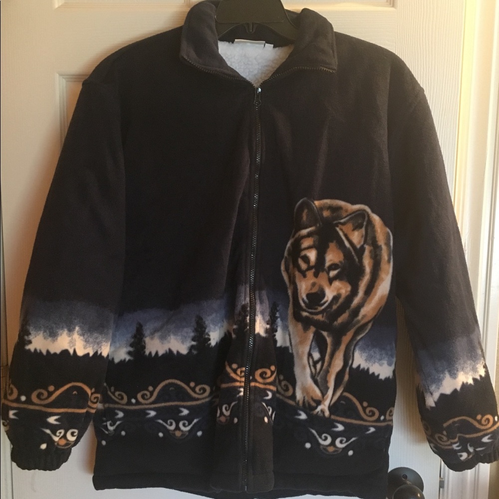 Wolf fleece-lined jacket