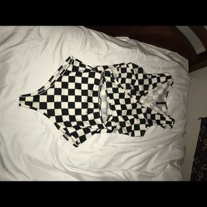 Checkered body suit
