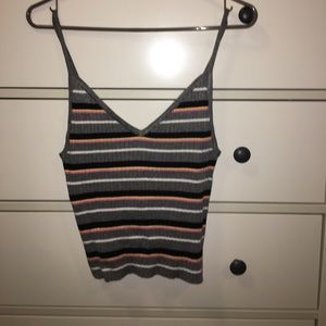 Striped knit tank top