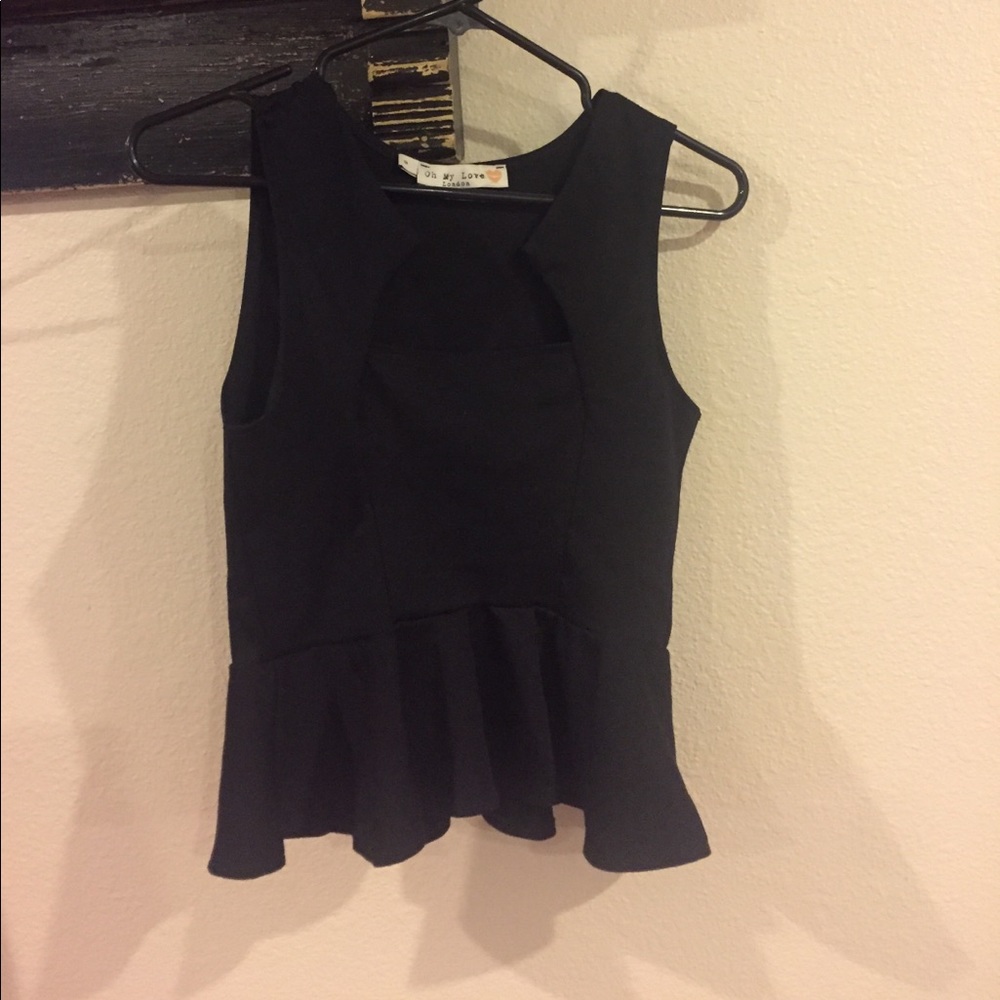 Black ASOS Oh my Love peplum tank