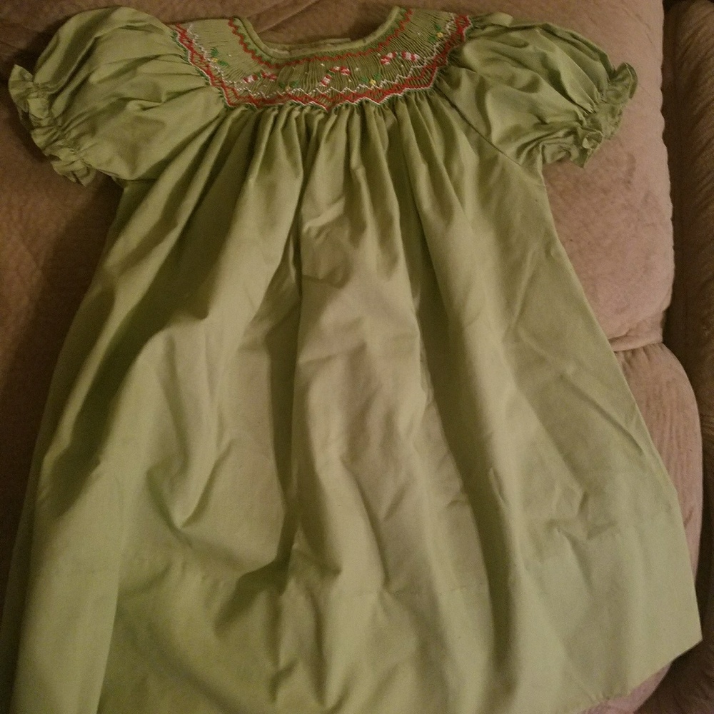 Smocked Candy Cane Christmas dress