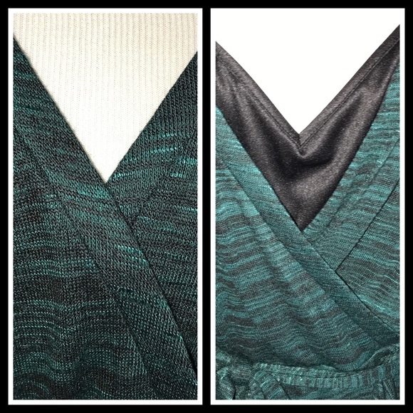 EMMA & MICHELLE EMERALD GRN FAUX WRAP DRESS - NWT - Picture 6 of 7