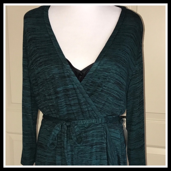 EMMA & MICHELLE EMERALD GRN FAUX WRAP DRESS - NWT - Picture 7 of 7