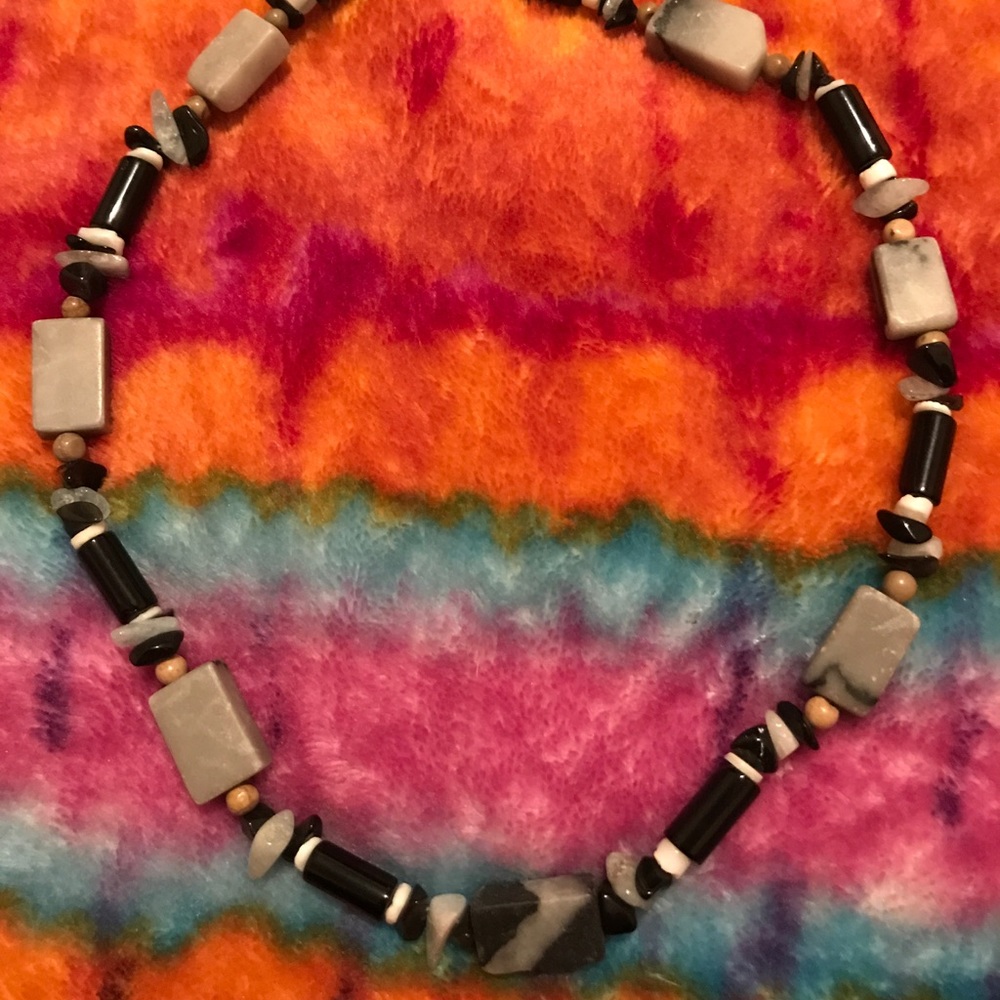 Handmade Stone and bead Necklace