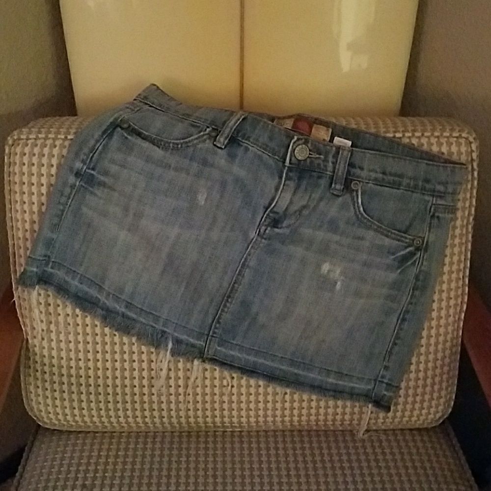 Perfectly Distressed Jean Skirt