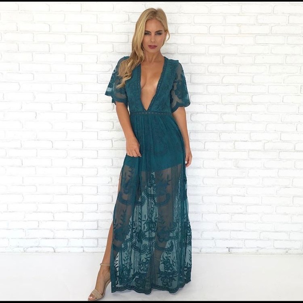 lace maxi romper