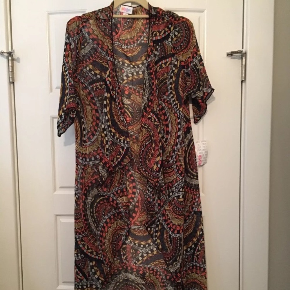 Lularoe Shirley Small NWT Orange Blue Black Yellow