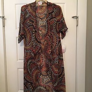 Lularoe Shirley Small NWT Orange Blue Black Yellow