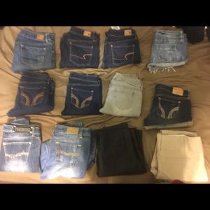 Jeans, dress pants and shorts