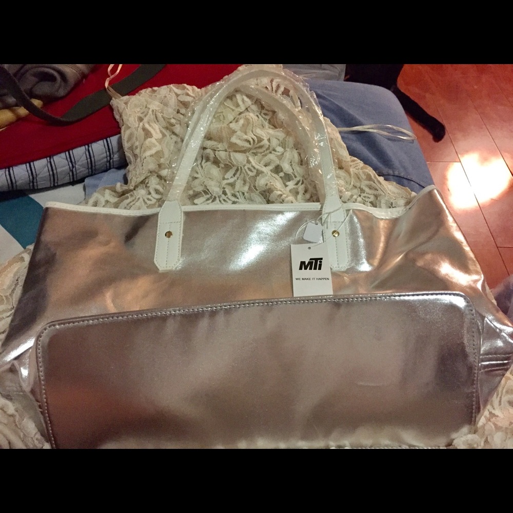 Brand new silver tote