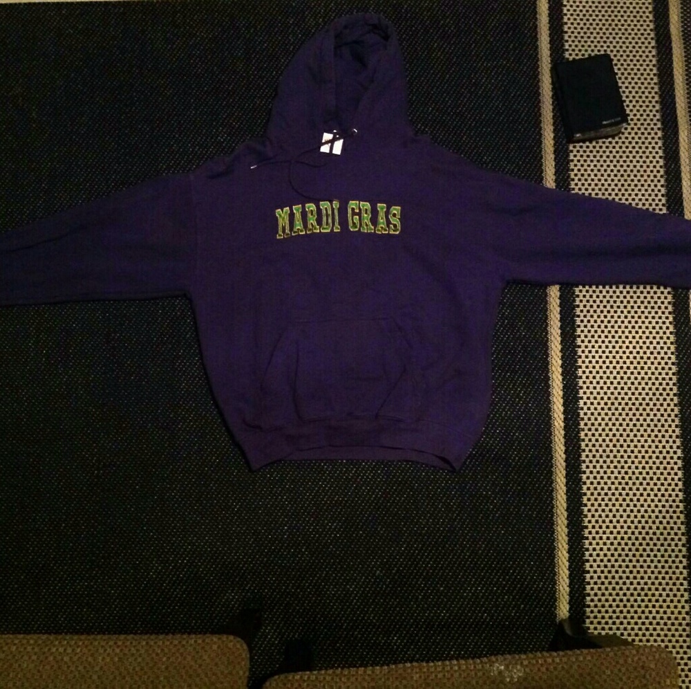 VERY RARE COLLEGE MARDI GRAS PULL OVER HOODIE