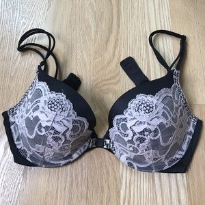 Black and Lace Push Up Bra