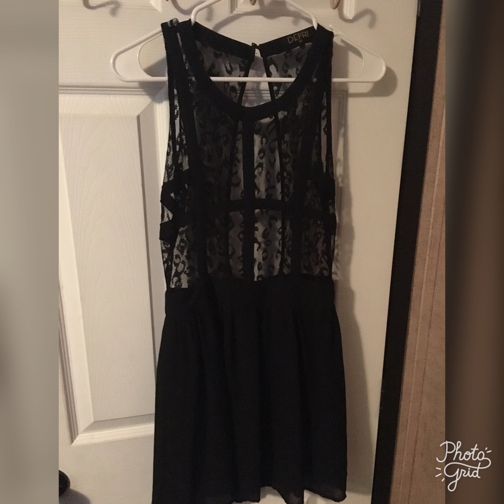 Black see thru lace-like night time/evening dress