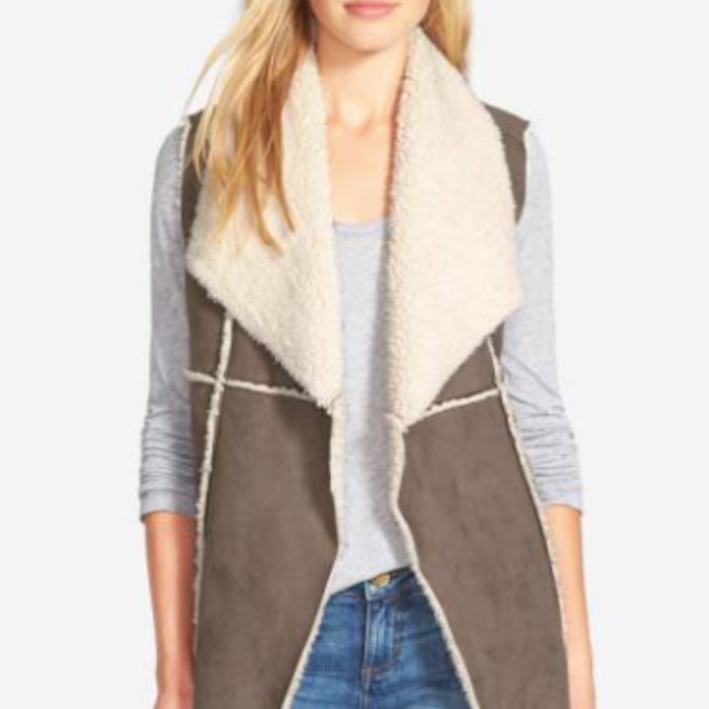 Dylan faux shearling vest xs