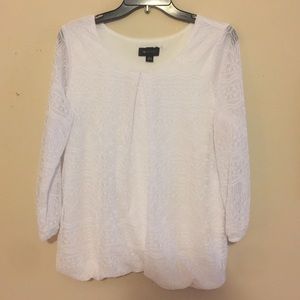 NWOT NEVER WORN WHITE LACE BLOUSE BY A B STUDIO