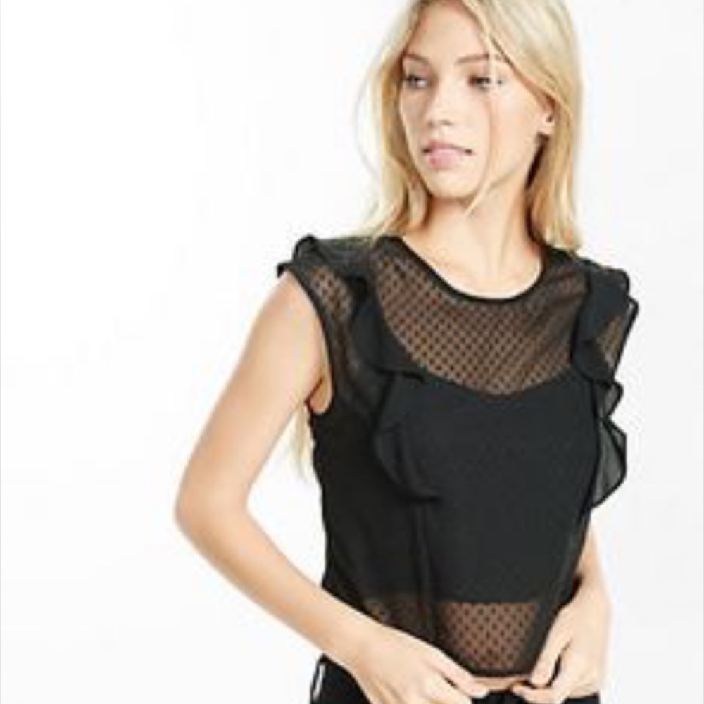 Express sheer ruffle top