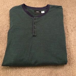 BDG Long Sleeve Green Henley