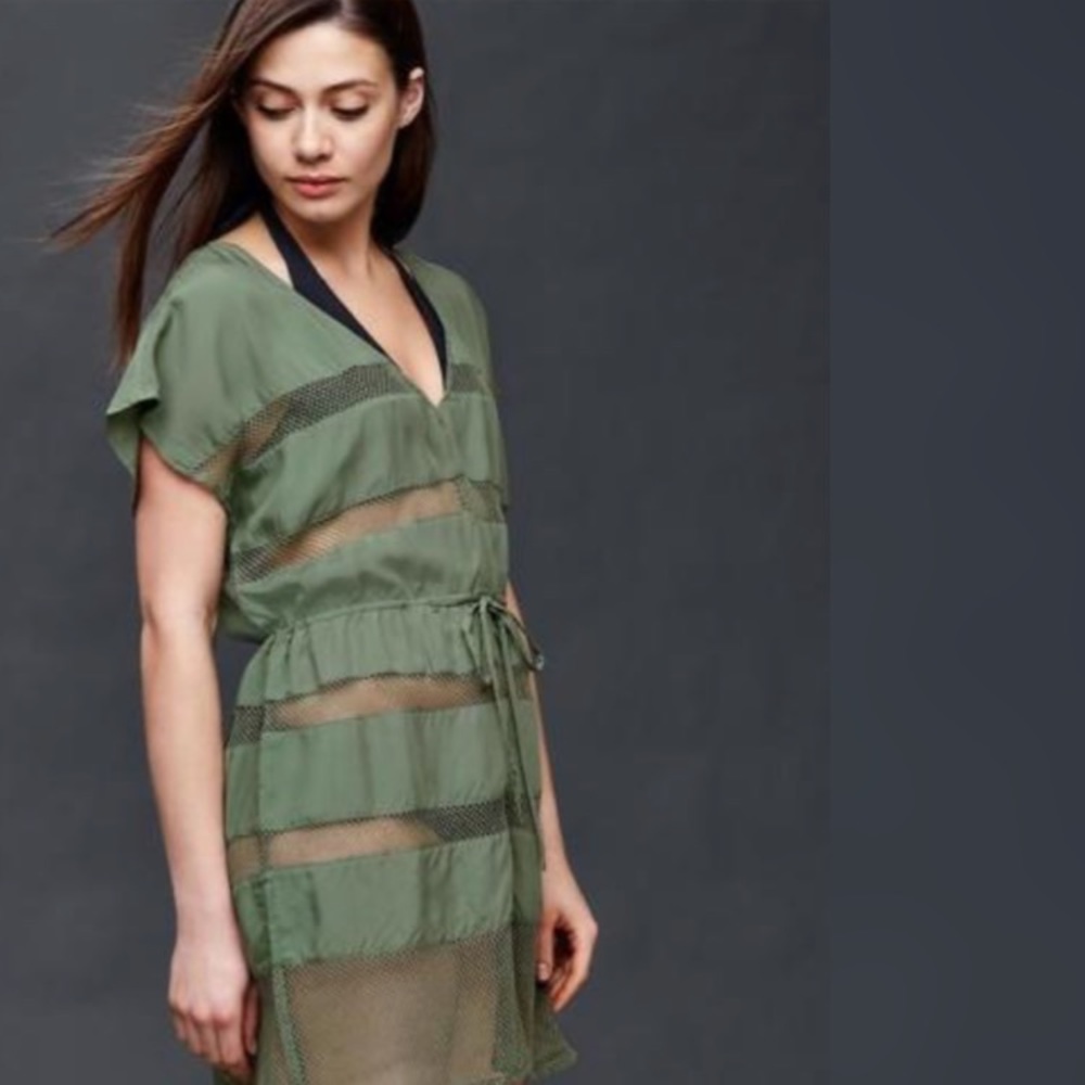 NWOT GAP Mix Mesh Olive Green Cover Up Size XS & S
