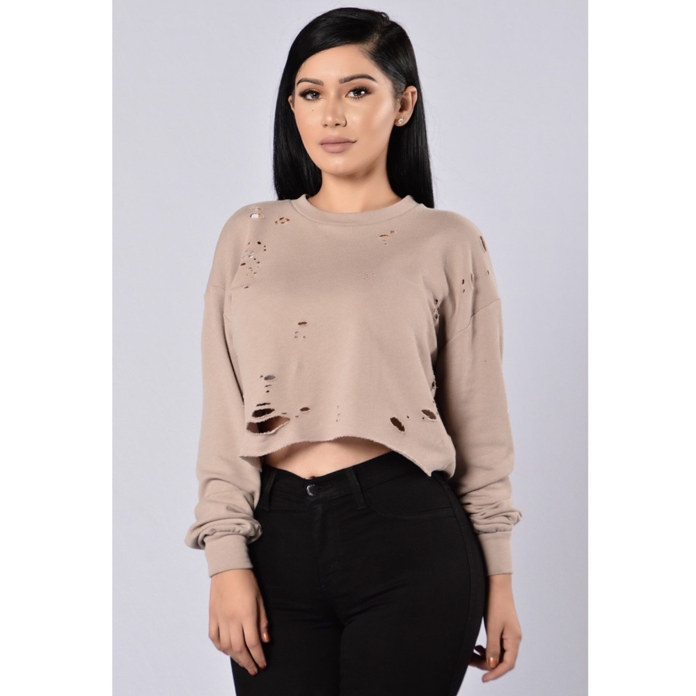 FASHION NOVA Cropped Deep Down Sweater