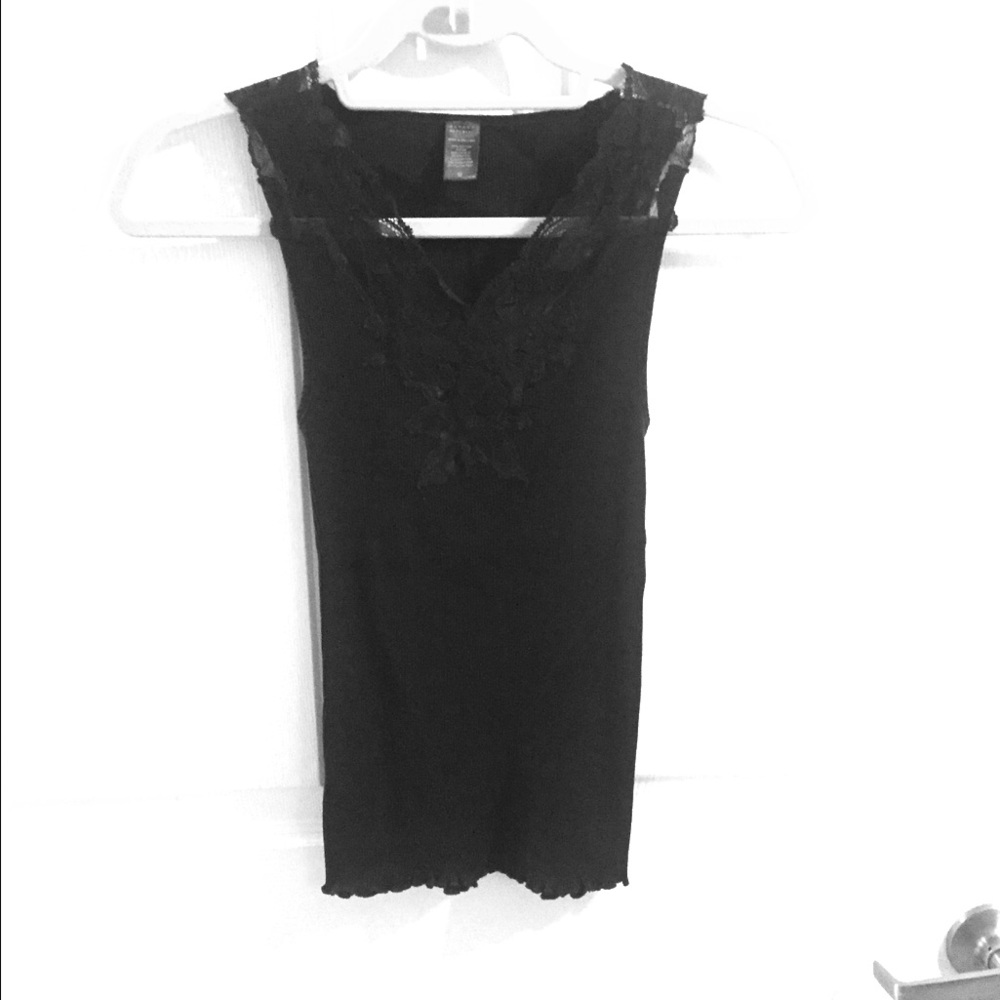 Banana Republic black ribbed cotton tank medium