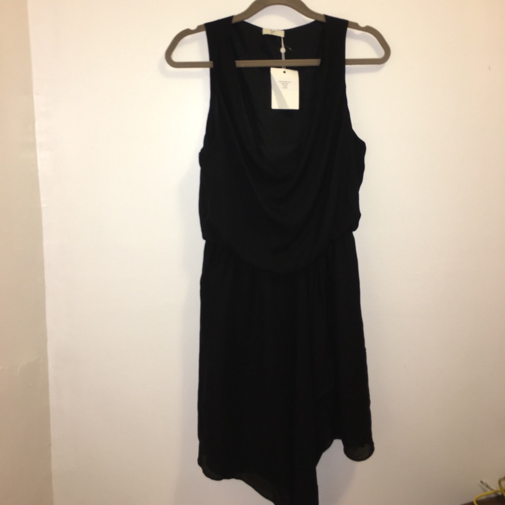 Joie Caviar Tiandi black silk sleeveless dress