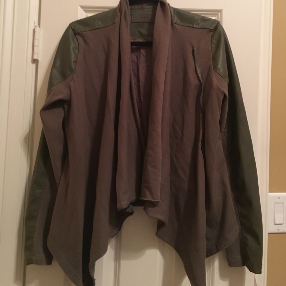 Blank NYC Olive Green Leather and Cloth Jacket