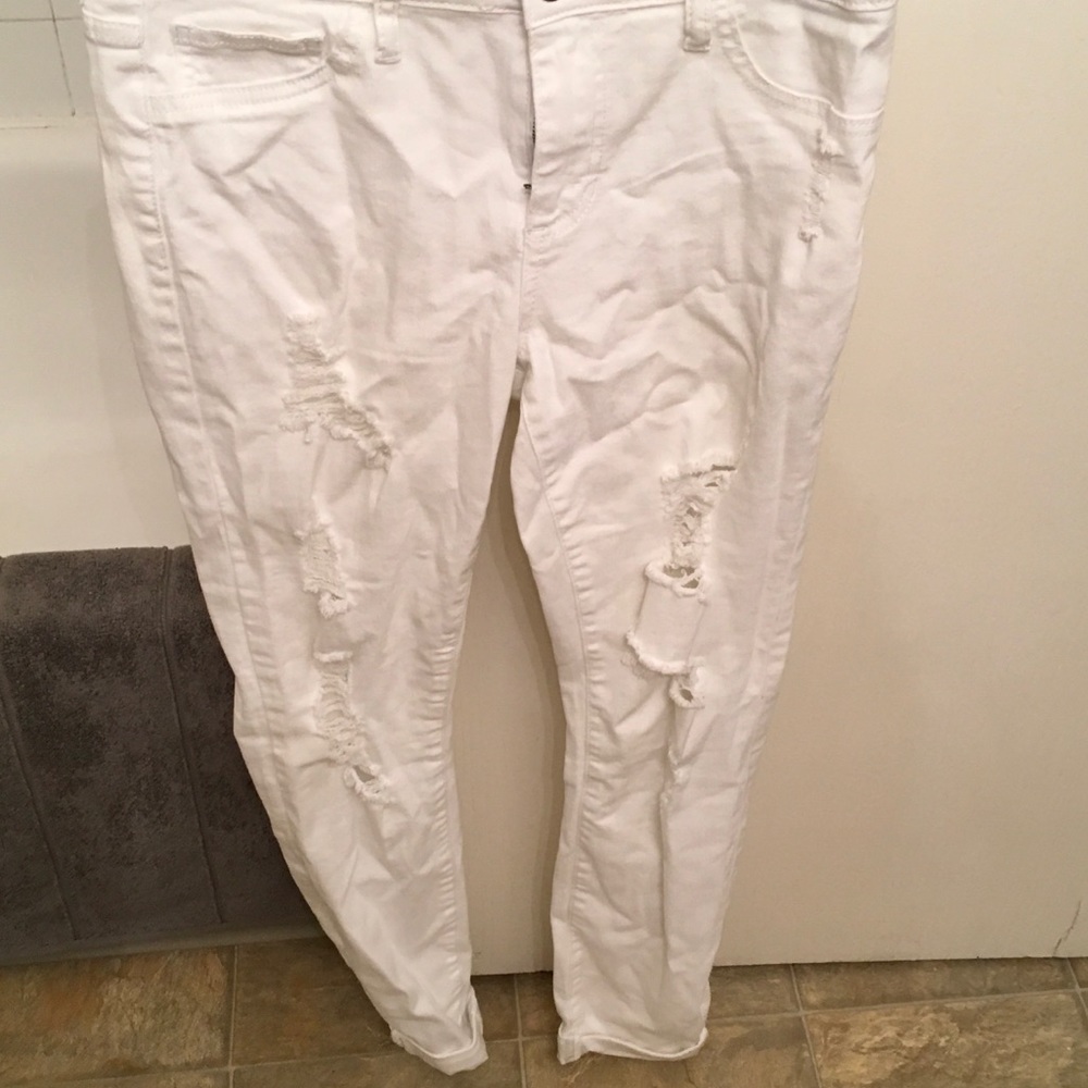 White ripped jeans