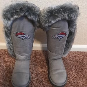 Grey Denver Bronco Ugg type boots