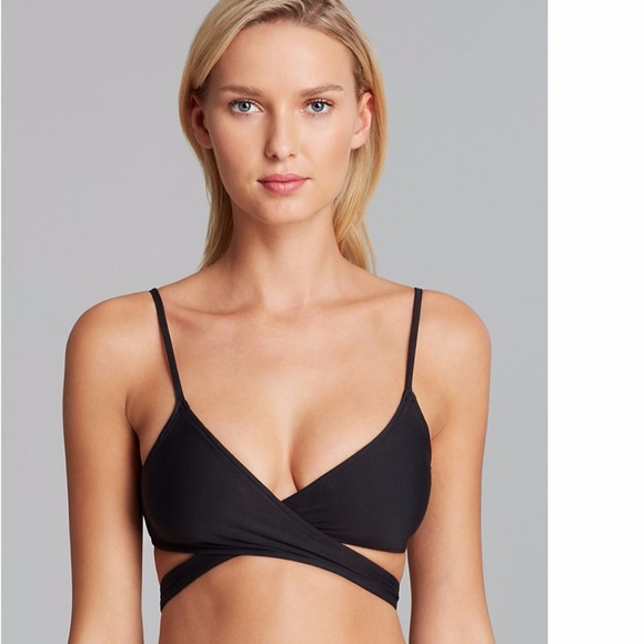 L Space Swim Lspace Nwt Chloe Wrap Bikini Top Black Poshmark