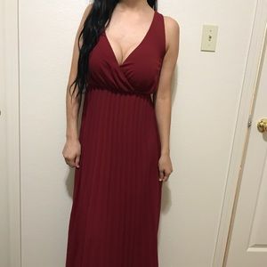 Long red wine special occasion dress