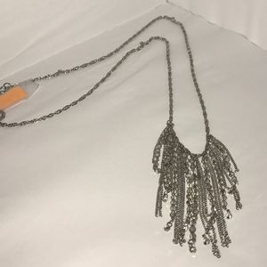 Silver Fringe Necklace