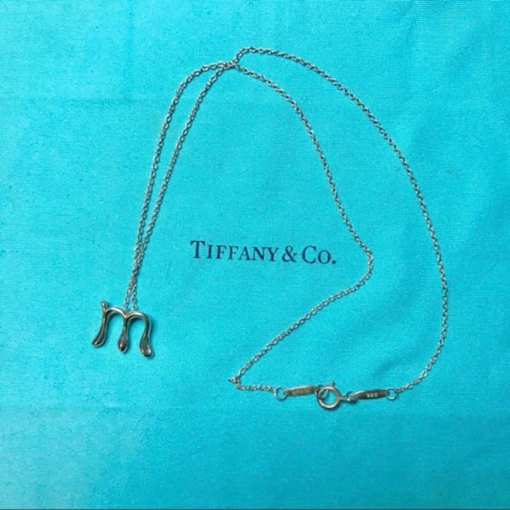 Tiffany & Co. Elsa Peretti M Initial Necklace SS